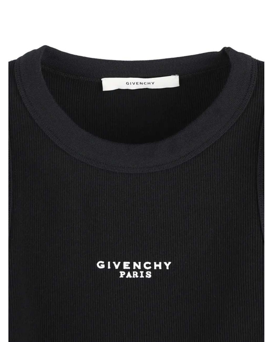 Givenchy Black Ribbed Tank Top