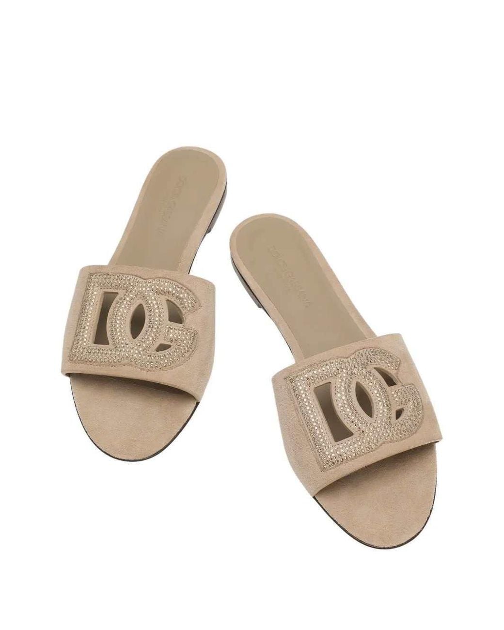 Dolce & Gabbana White Crystal-Embellished Sandals