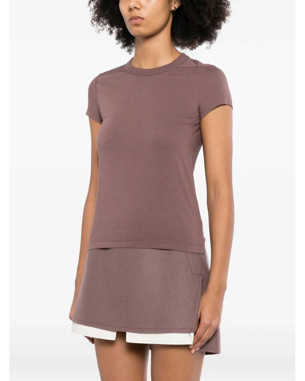 Rick Owens Purple Level Cropped T-Shirt