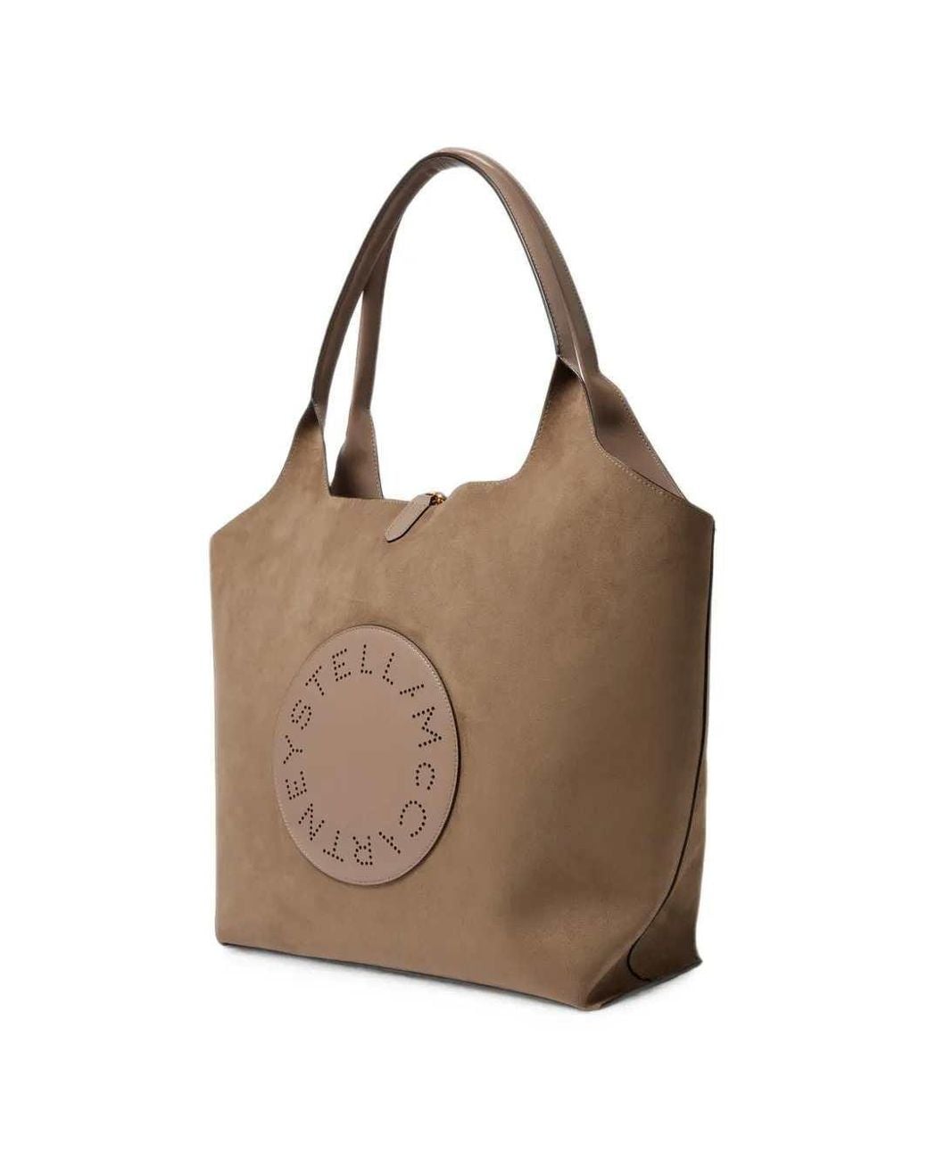 Stella McCartney Brown Stella Logo Perforated Tote Bag