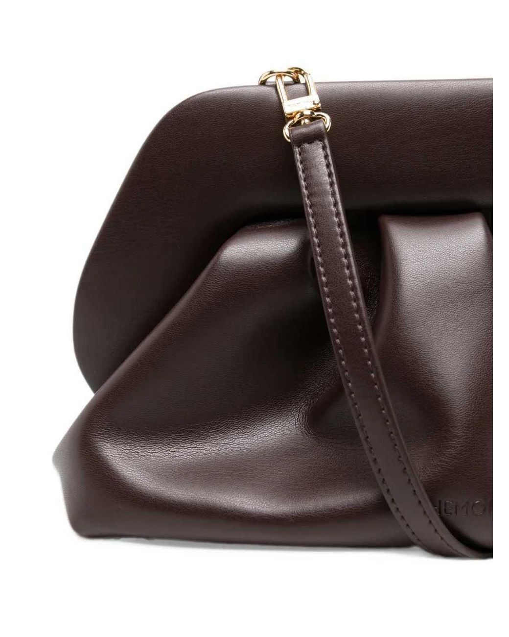 THEMOIRÈ Brown Bios Medium Ruched Clutch