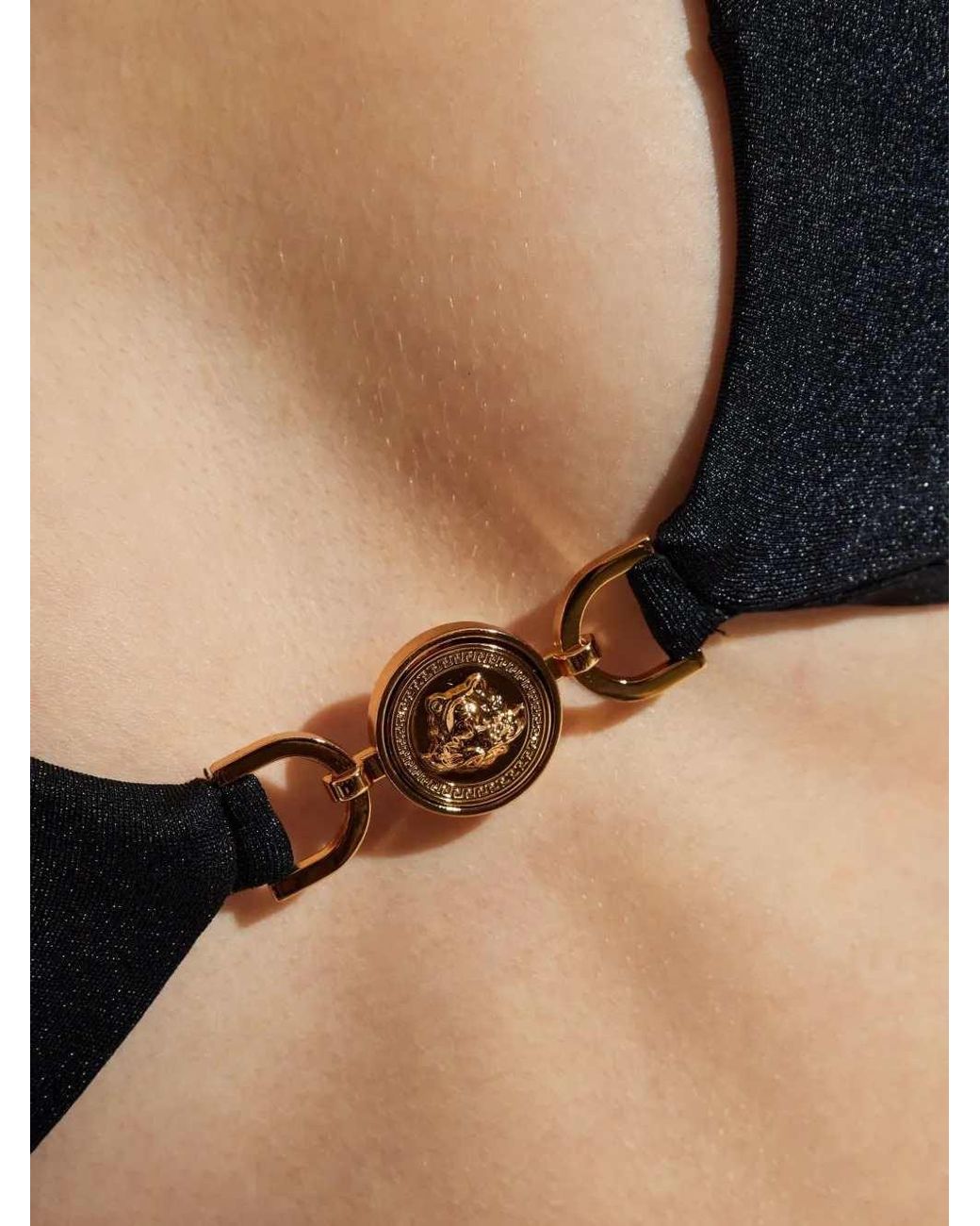 Versace Black Medusa Bikini Top