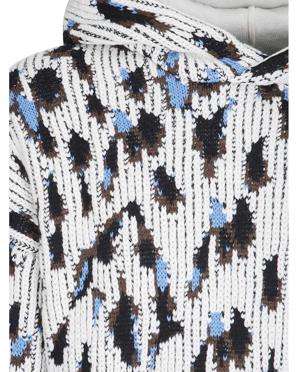 PDF Multicolor Patterned Knit Hoodie for men