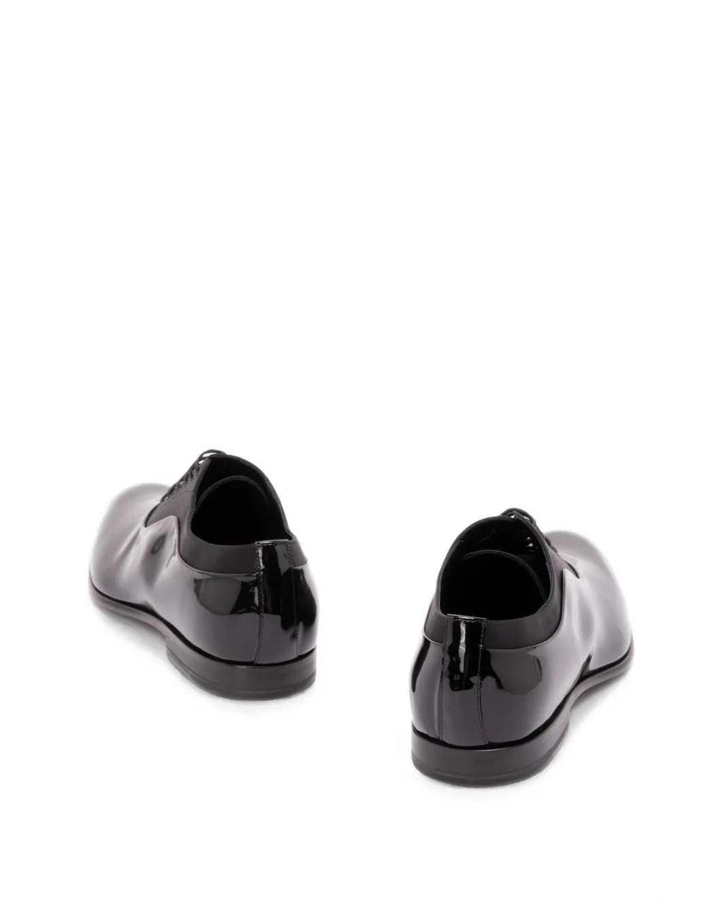 Dolce & Gabbana Black Patent Leather Lace-Up Shoes for men