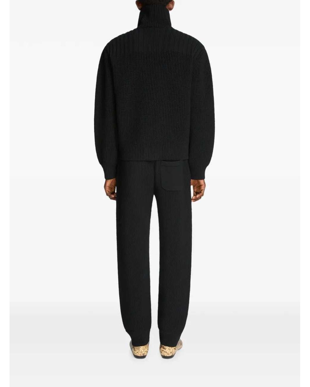 Dries Van Noten Black Chunky Wool Cardigan for men