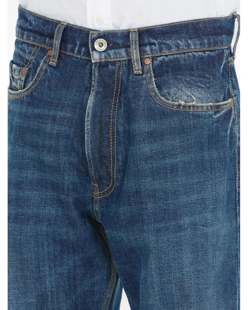 Maison Margiela Blue Straight-Leg Jeans for men