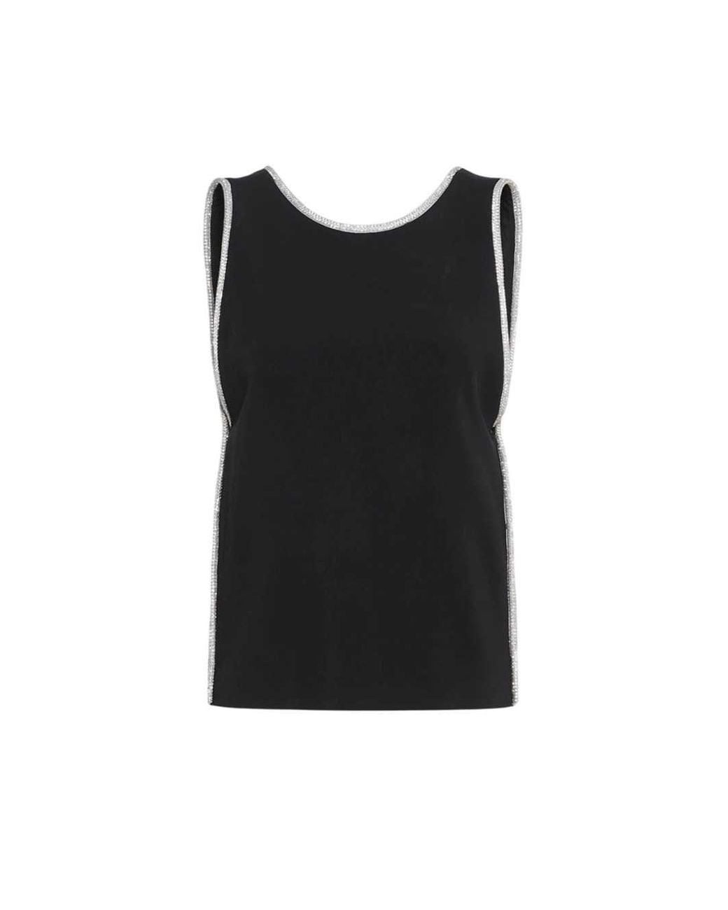 Sportmax Black Sleeveless Viscose Top