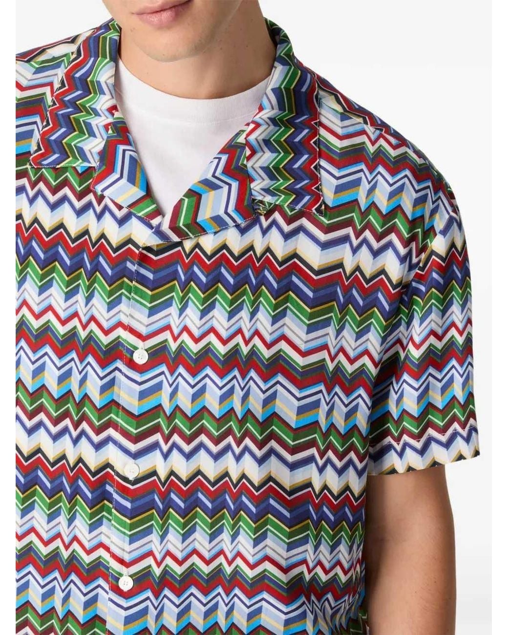 Missoni Blue Zigzag Button-Up Shirt for men