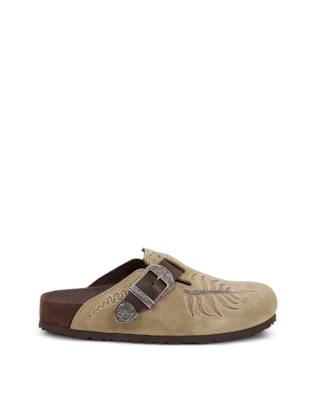 BIRKENSTOCK BY ETRO Brown Birkenstock Boston Embroidered (Regular Fit) for men
