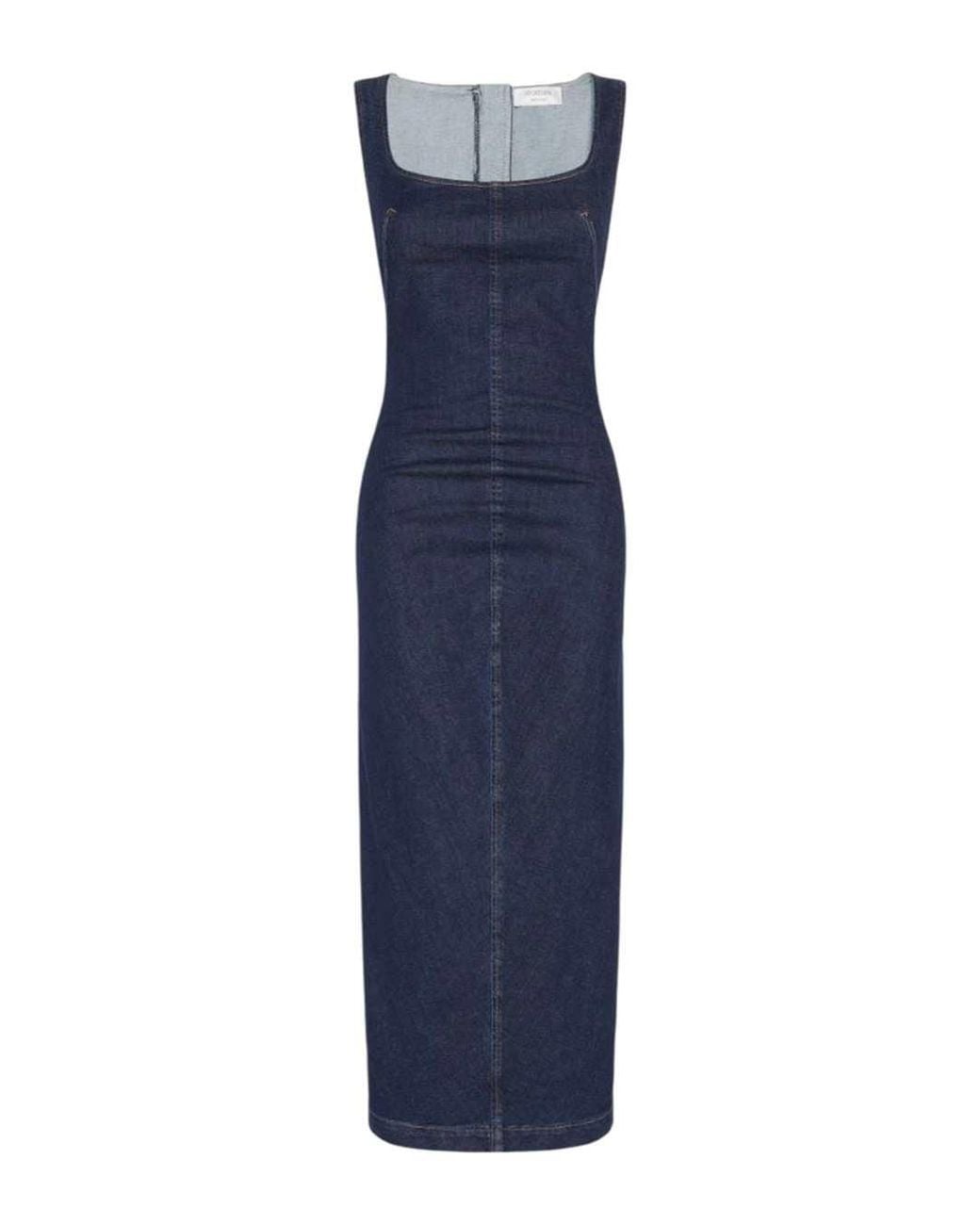 Sportmax Blue Denim Dress With Zip Fastening