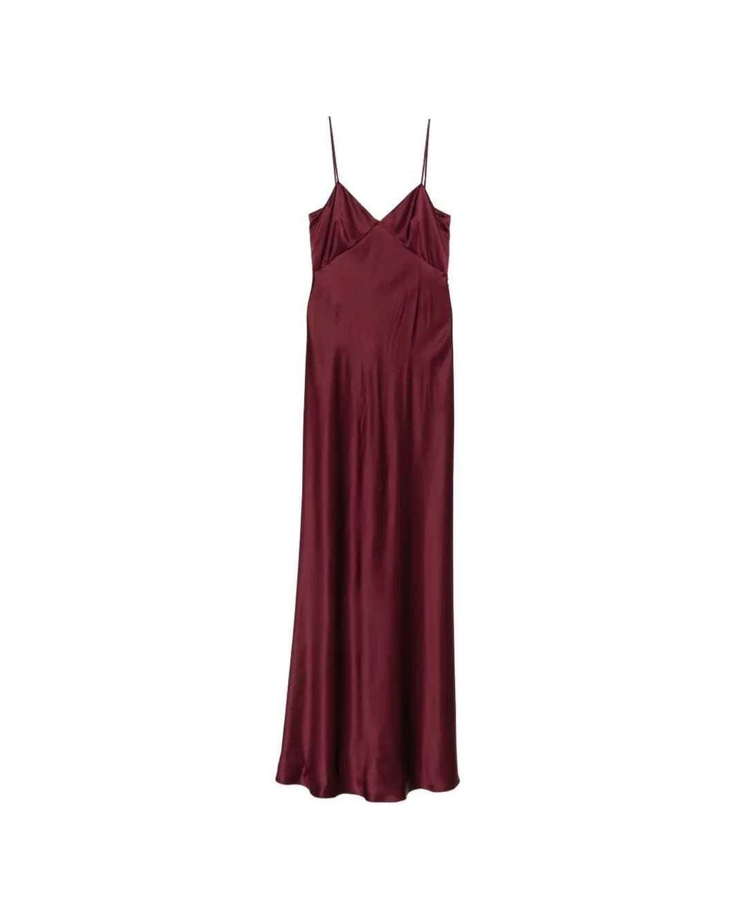 Max Mara Red Silk Satin Slip Dress