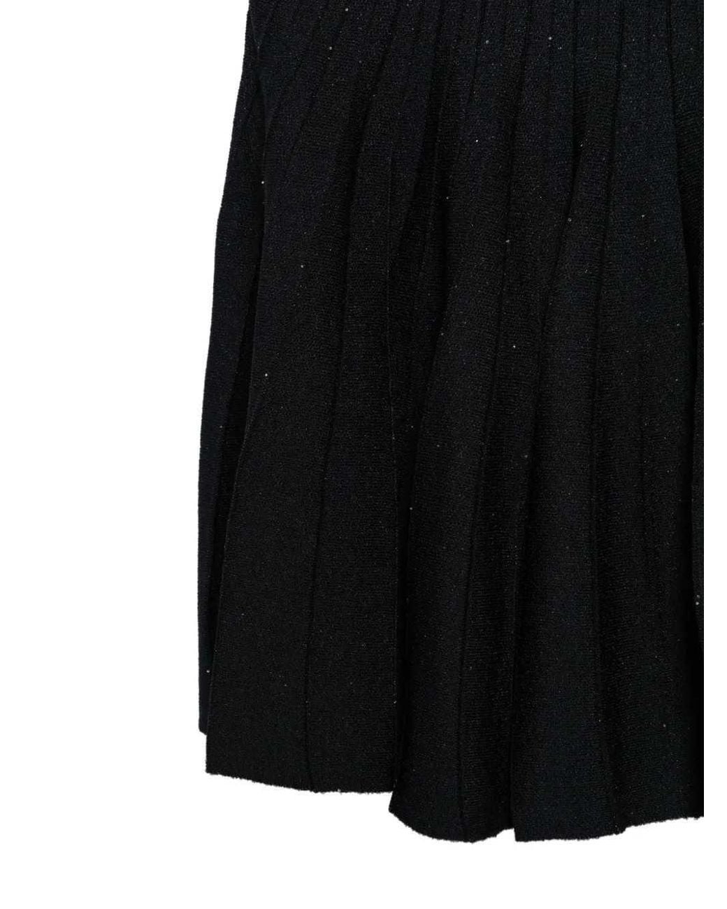 Balmain Black Ribbed Sequin Dress