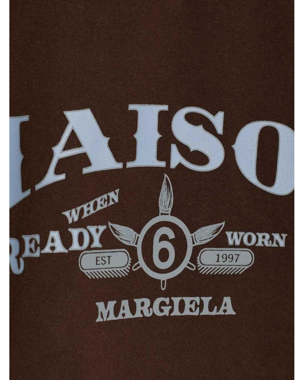 MM6 by Maison Margiela Brown Logo T-Shirt for men
