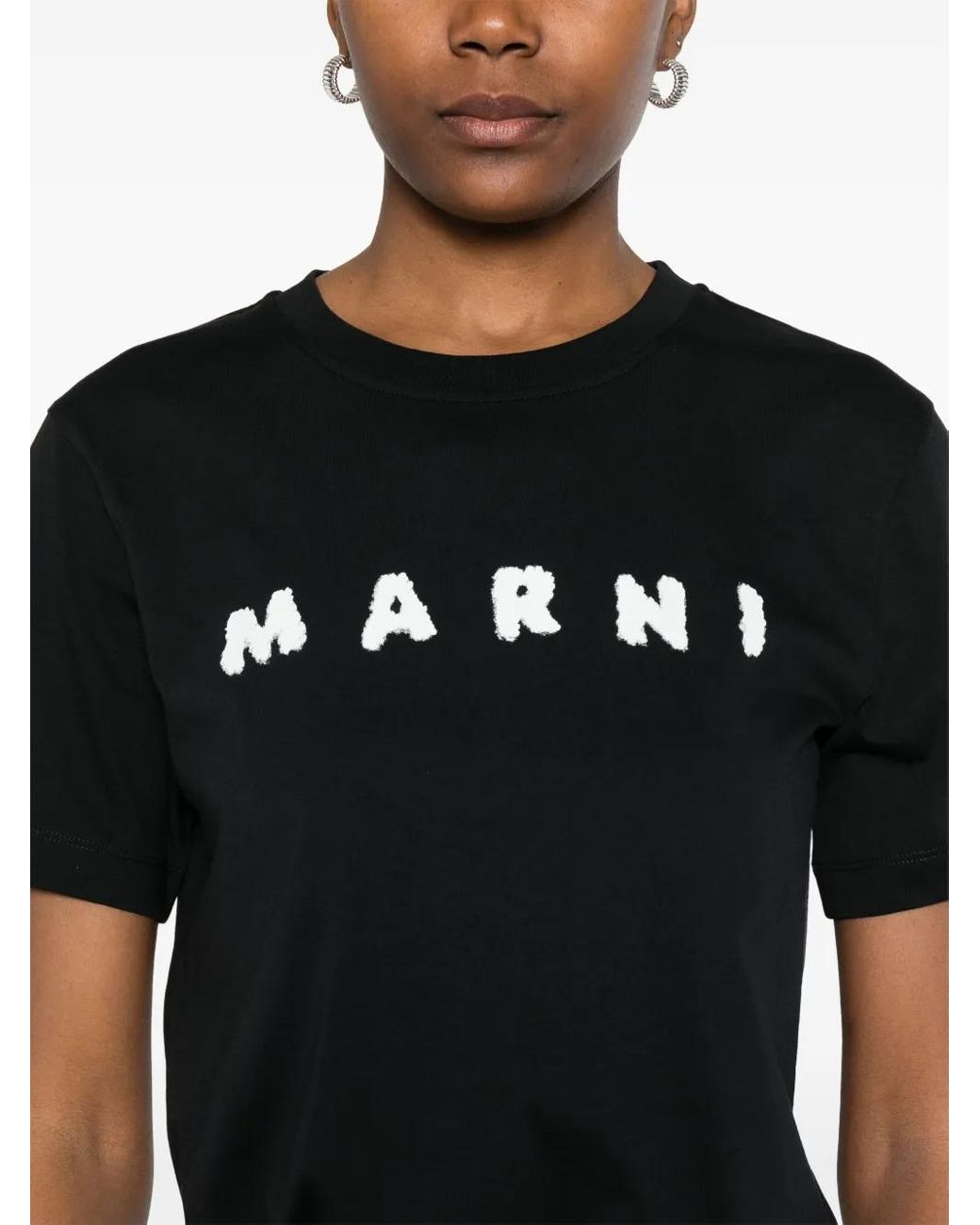 Marni Black Relaxed Fit Graphic T-Shirt