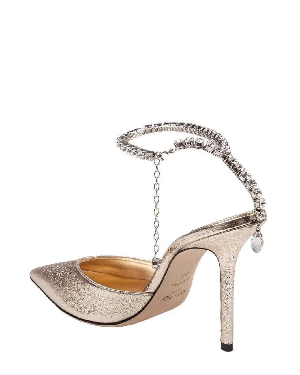 Jimmy Choo Metallic Saeda Embellished High-Heeled Pumps
