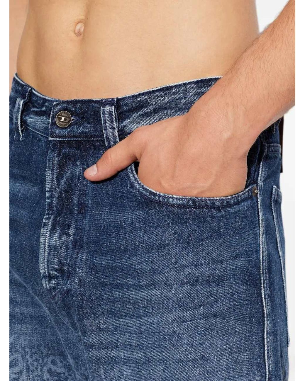 DIESEL Blue 2024 D-Macs-S8 Printed Jeans for men