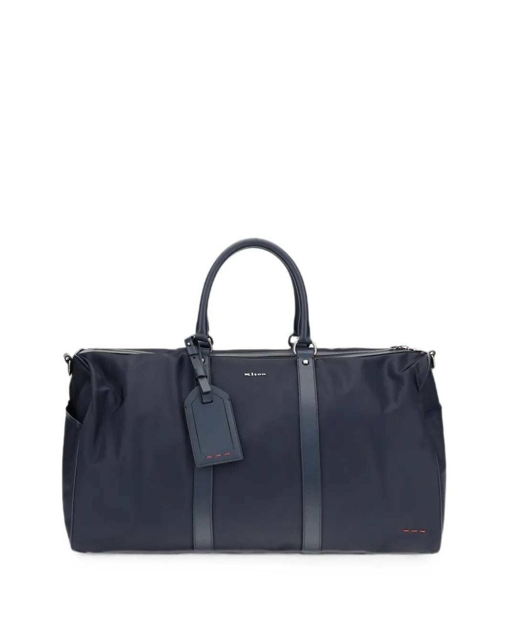 Kiton Blue Duffle Bag With Logo Plaque for men
