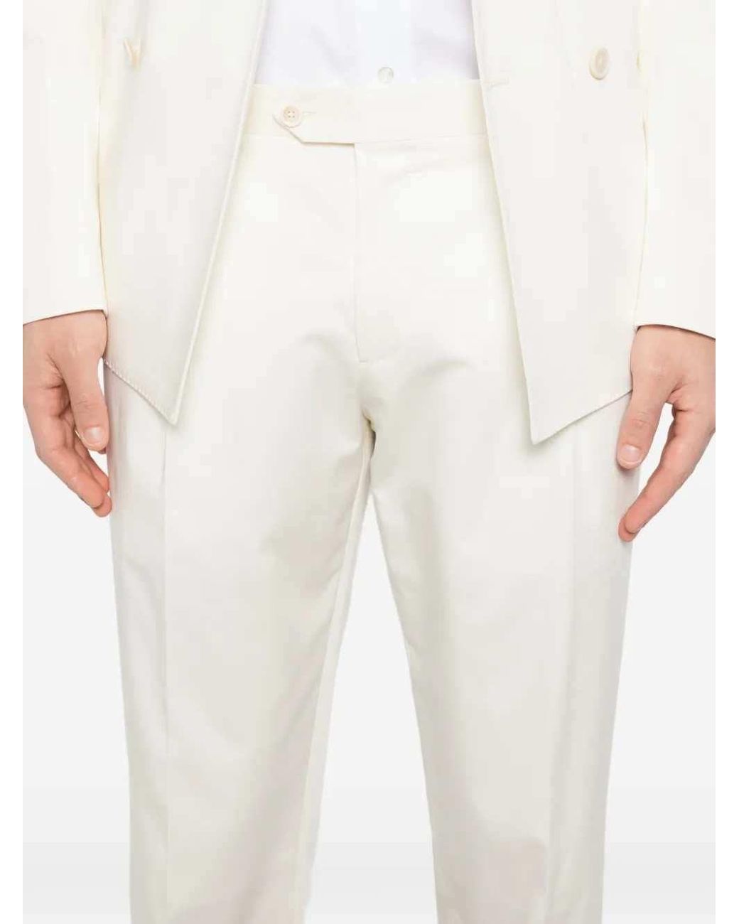 Lardini White Double-Breasted Suit for men