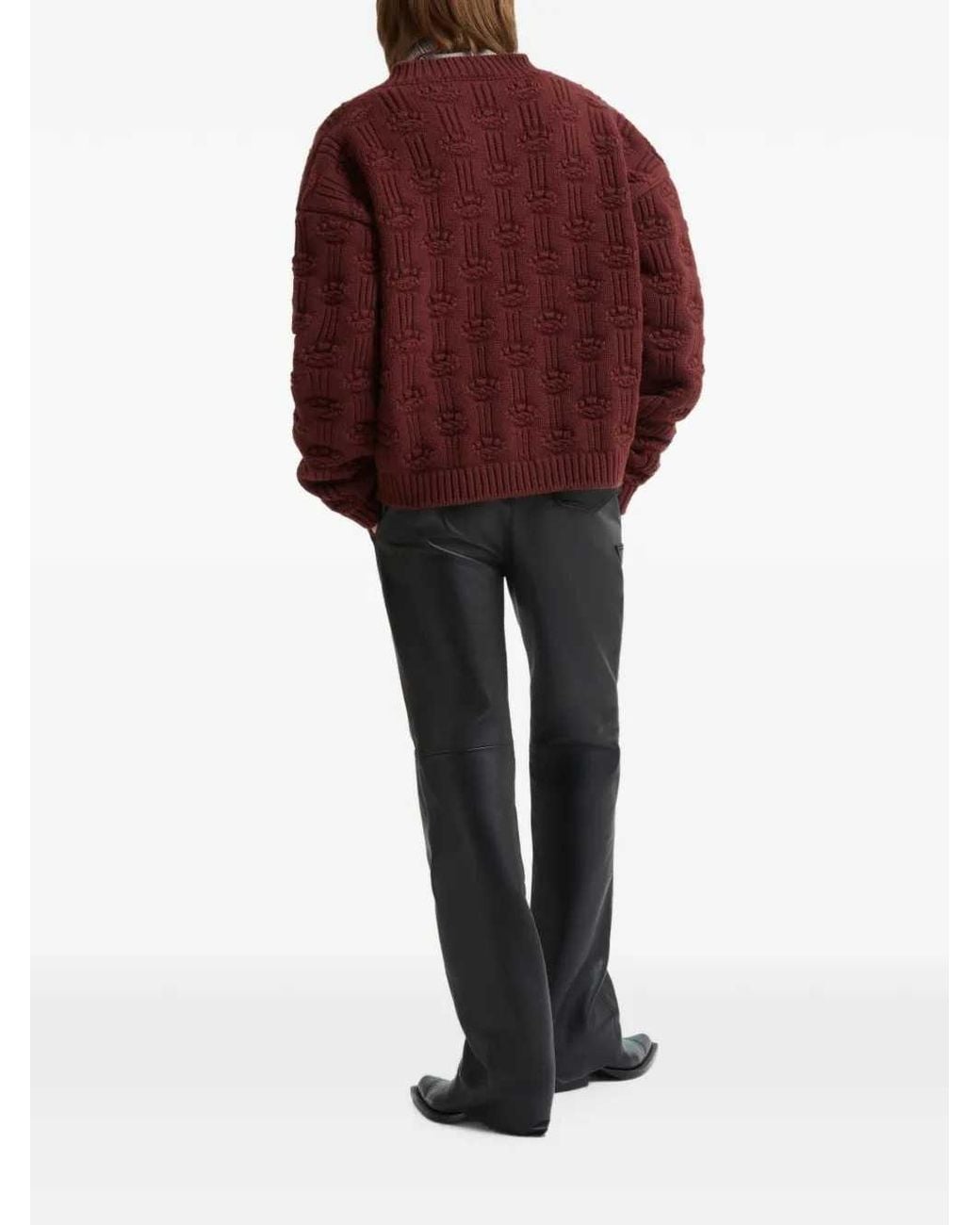 Marni Black Leather Trousers With Embroidered Inserts for men