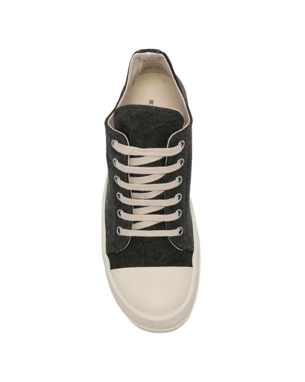 Rick Owens Black Drkshdw Low-Top Canvas Sneakers
