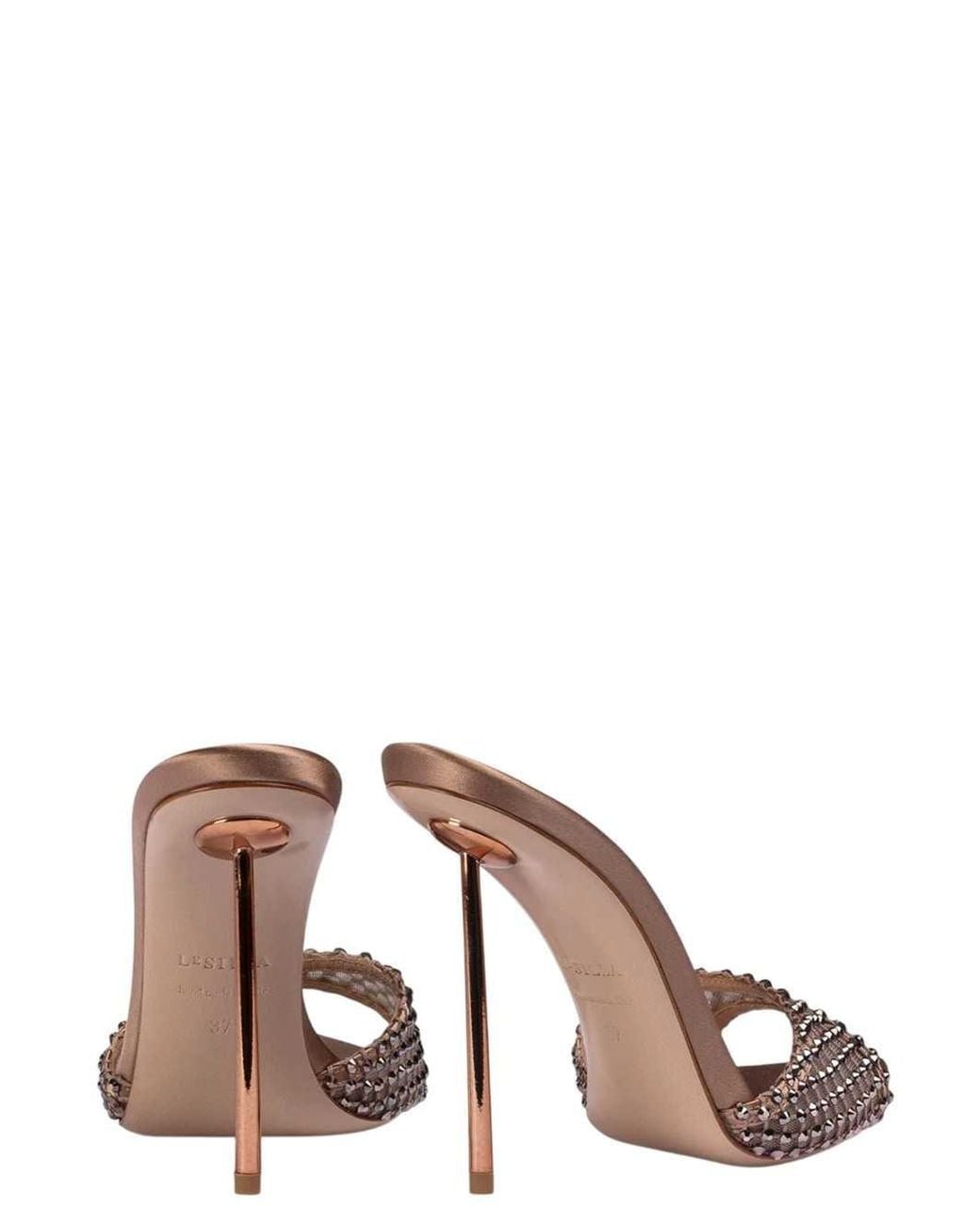 Le Silla Metallic Gilda Crystal-Embellished Sandals