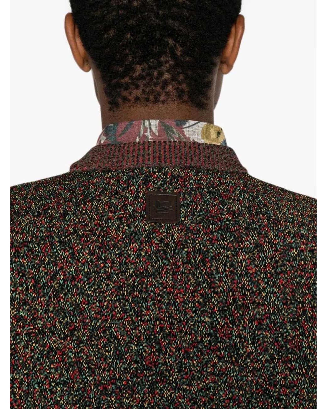 Etro Brown Wool-Blend Knit Sweater for men
