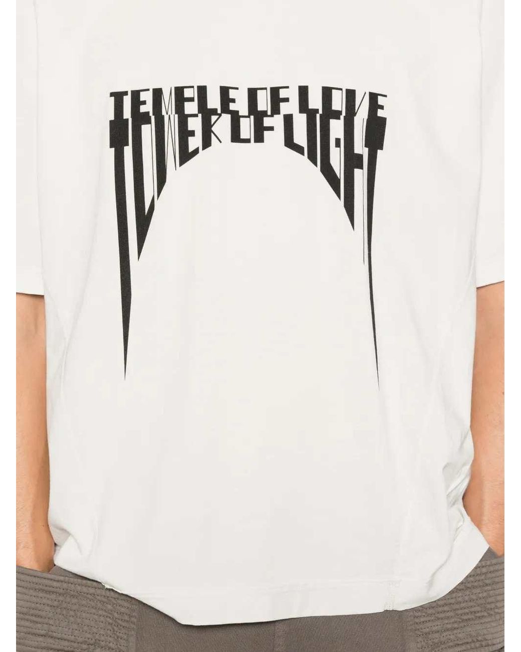Rick Owens White Graphic Print T-Shirt for men