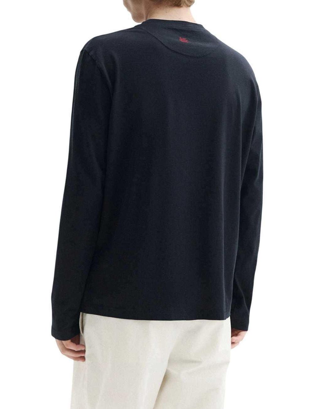 Etro Blue Roma Long-Sleeve Crew-Neck Top for men