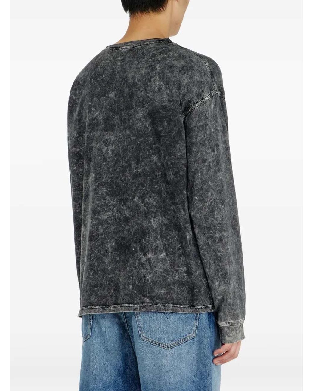 DIESEL Gray Long-Sleeve T-Shirt for men