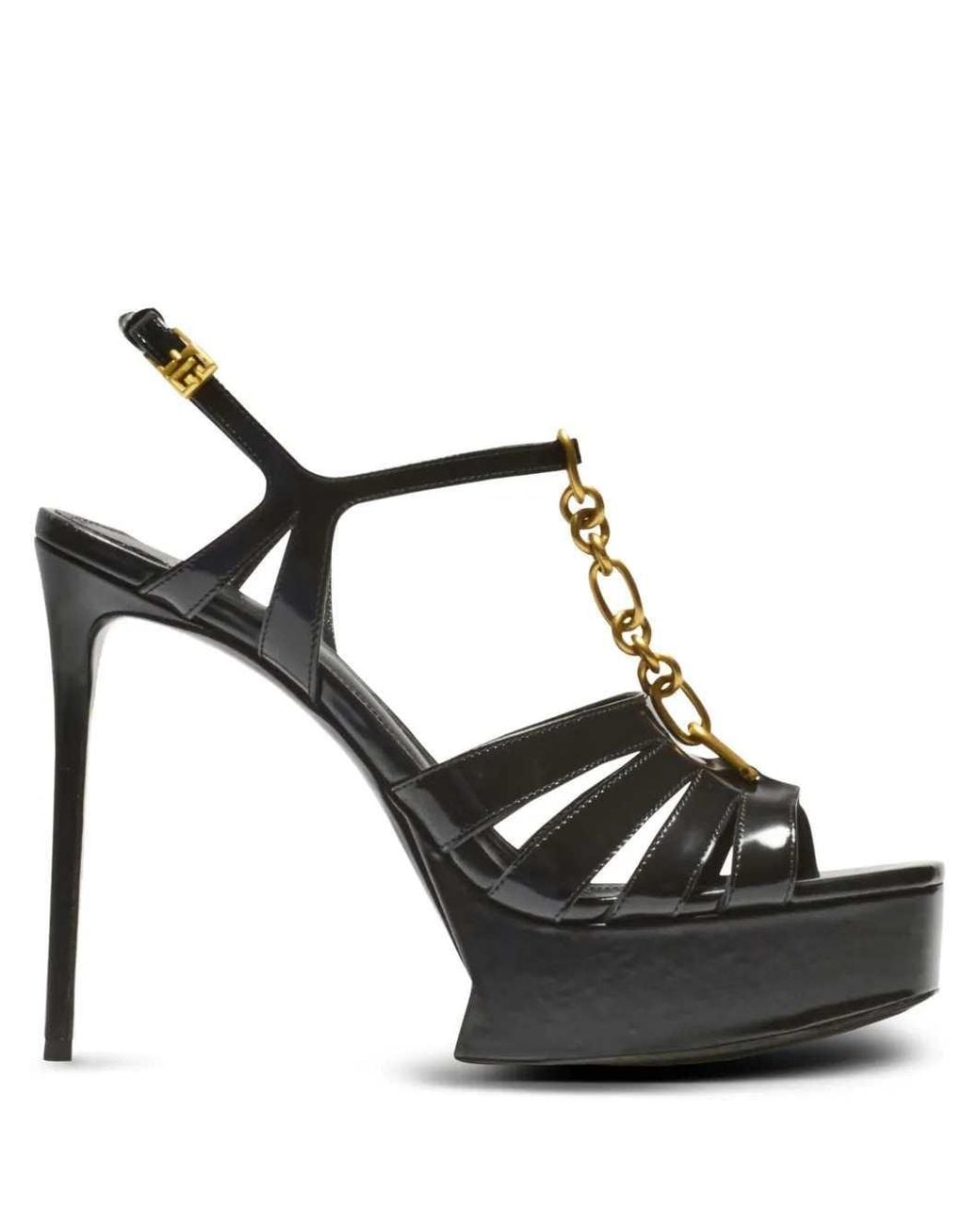 Balmain Black Sync Platform Sandals