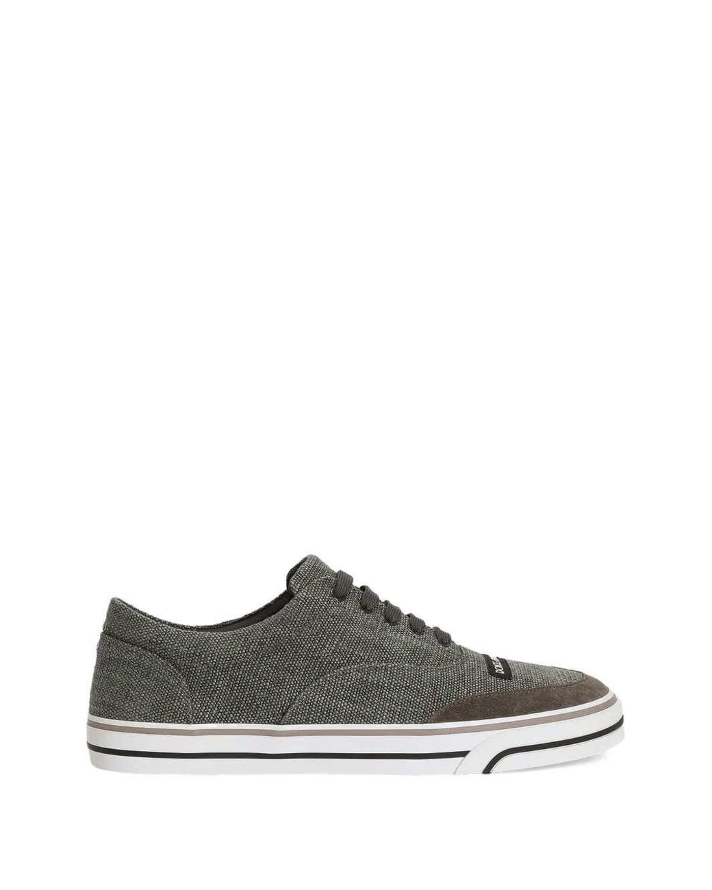 Dolce & Gabbana Gray Dg Sailing Linen Sneakers for men