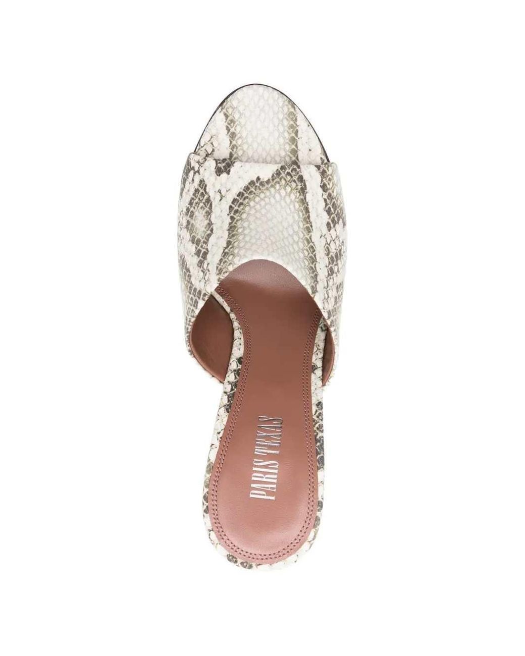 Paris Texas White Nina Snakeskin Sandals