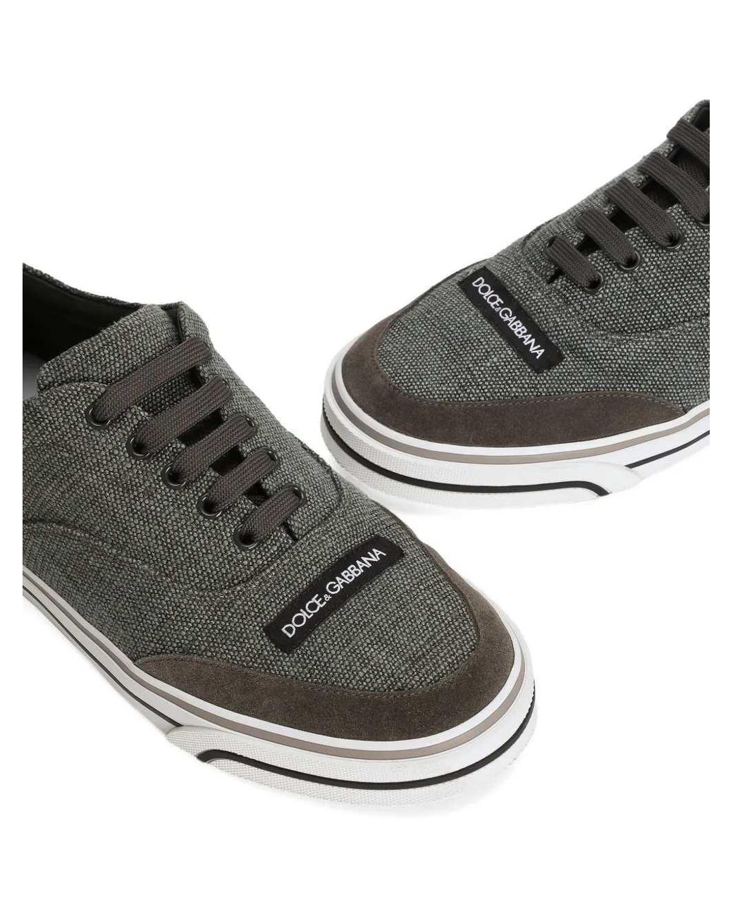 Dolce & Gabbana Gray Dg Sailing Linen Sneakers for men
