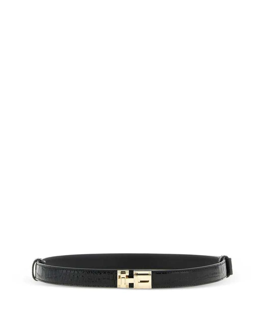 Tom Ford White Crocodile-Effect Belt