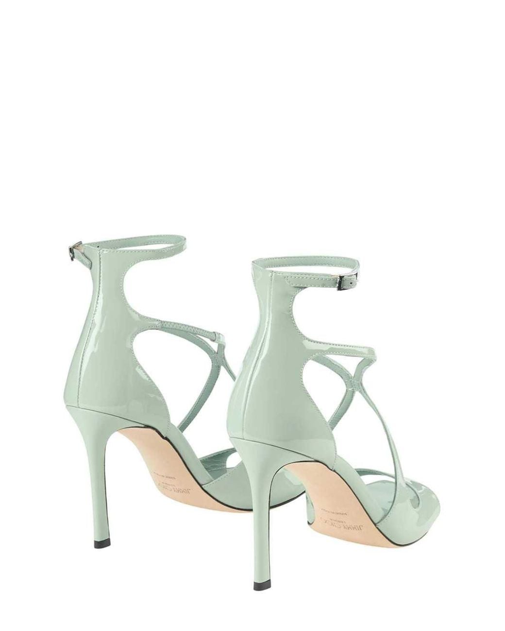 Jimmy Choo Metallic Azia 95Mm Square-Toe Sandals