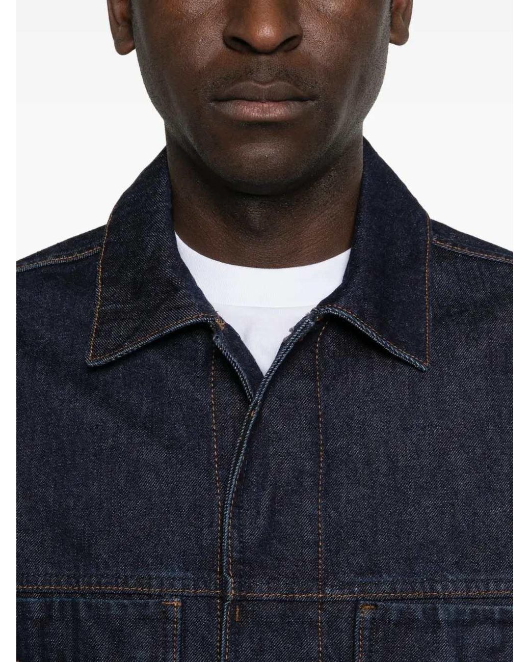 Stone Island Blue Button-Up Jacket for men