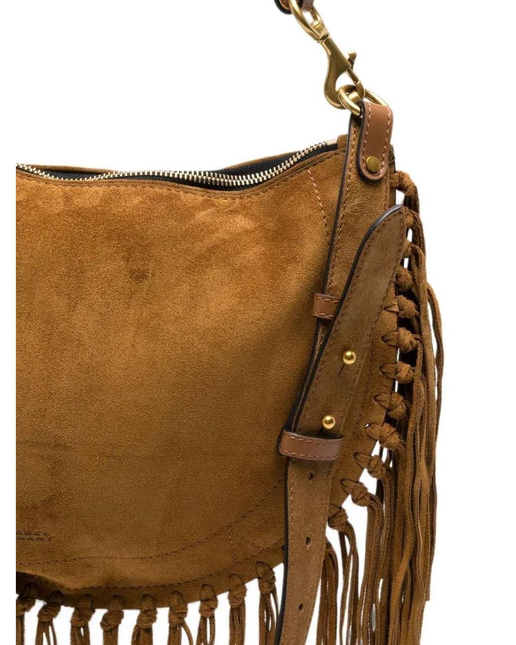 Isabel Marant Black Oskan Soft Bag With Zip And Fringe