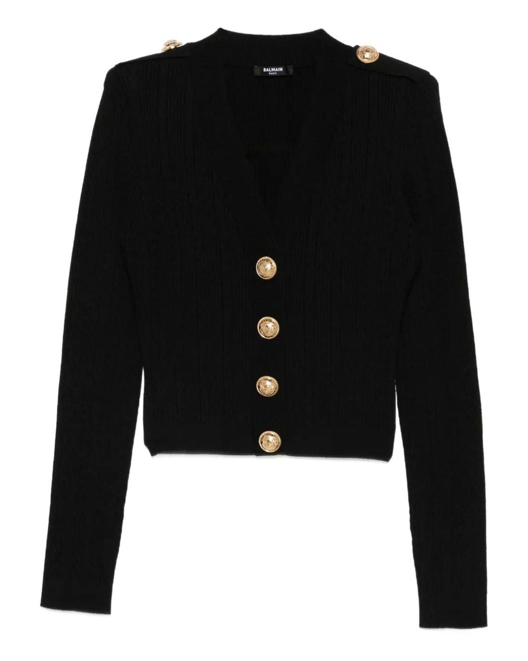 Balmain Black V-Necked Cardigan
