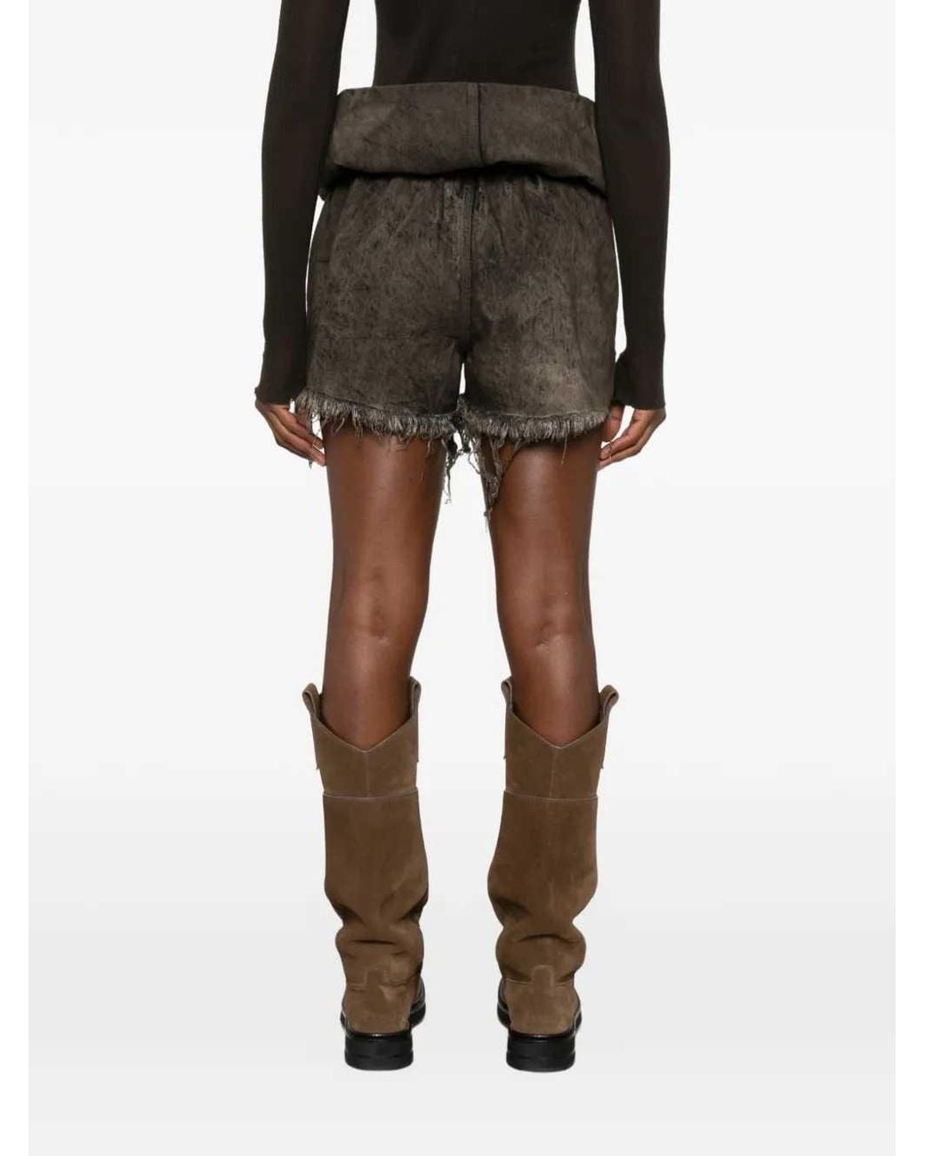 Rick Owens Gray Ribbed Trousers