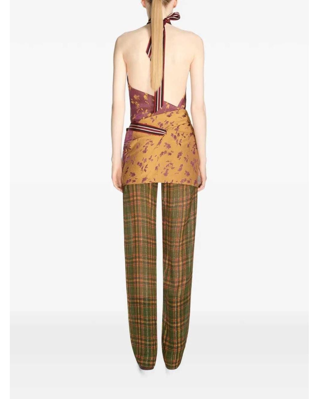 Dries Van Noten Pink Jacquard Wrap-Style Top
