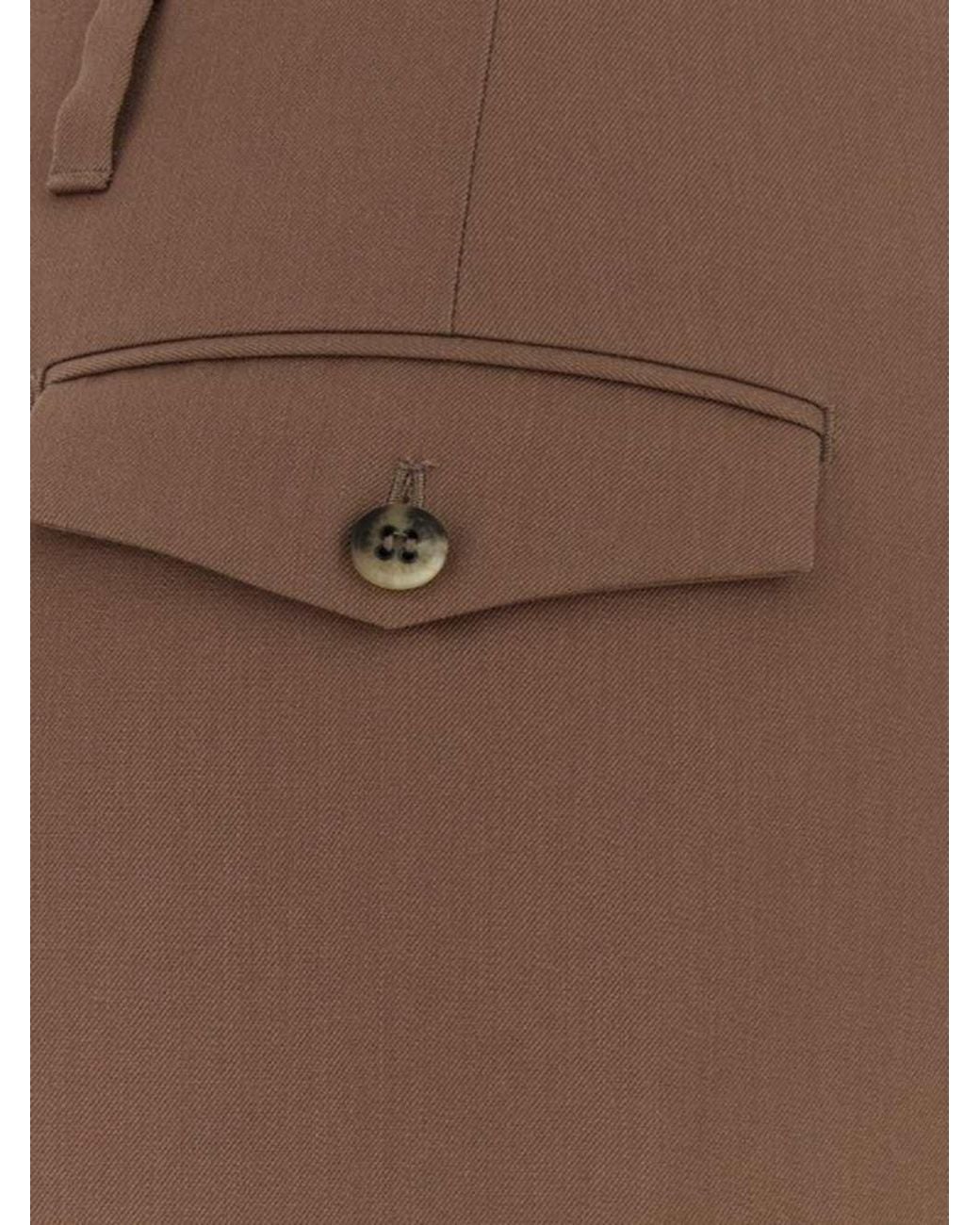 Golden Goose Deluxe Brand Brown Dusty Wool Wide-Leg Trousers