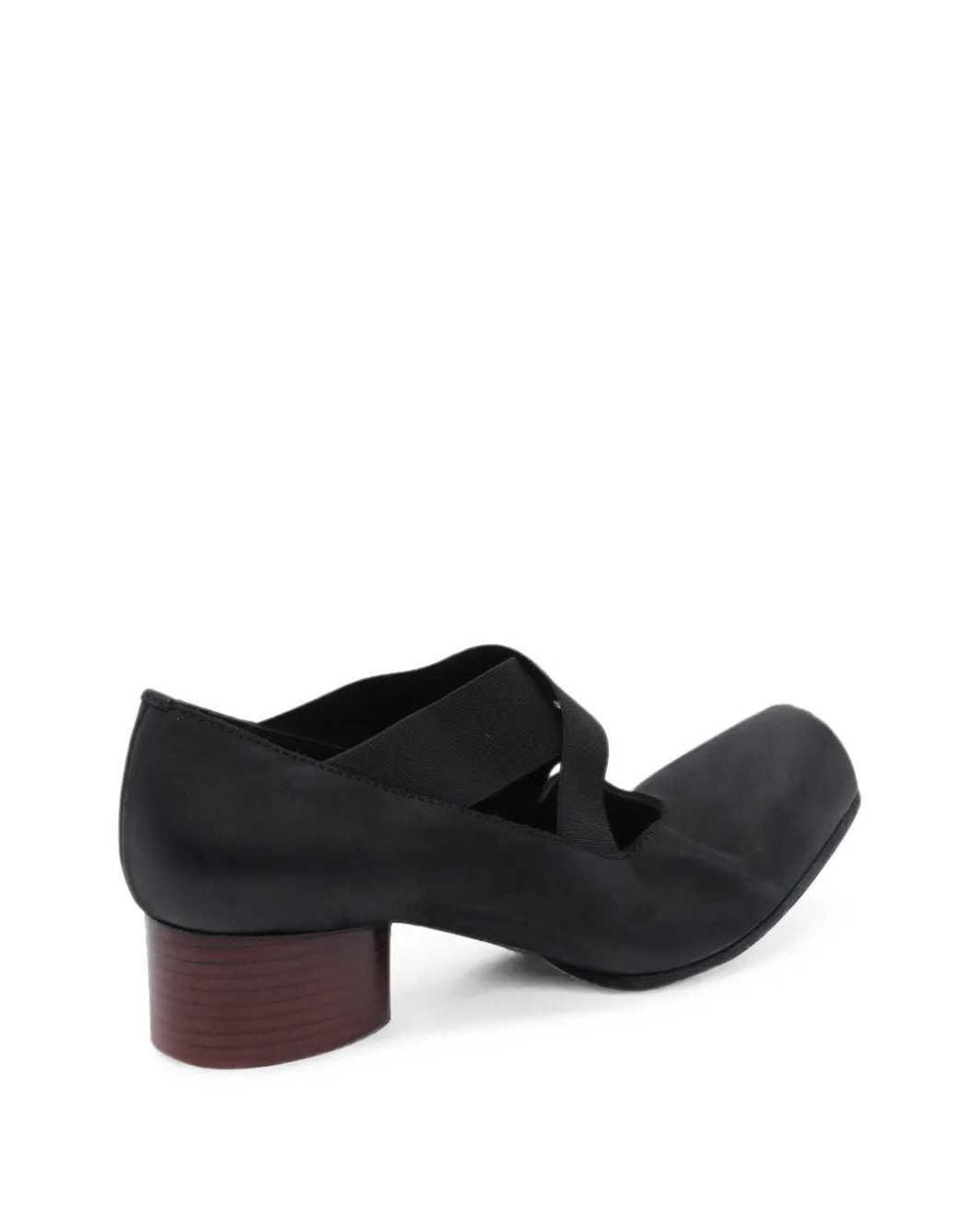 Uma Wang Black Block-Heel Ballet Flats