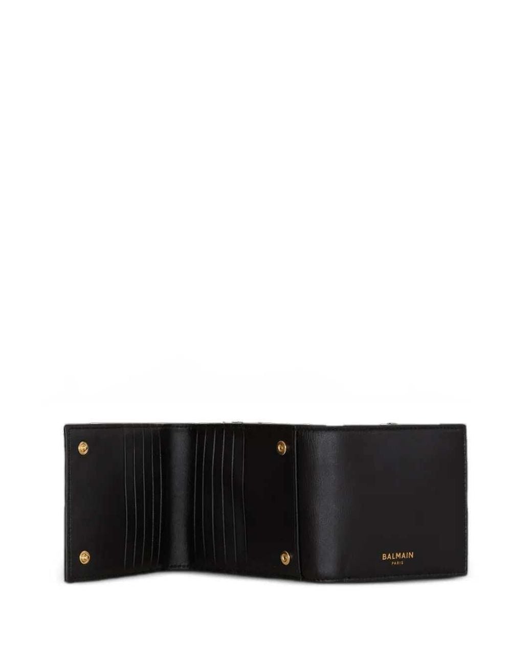 Balmain Black Smooth Leather Tri-Fold Wallet for men