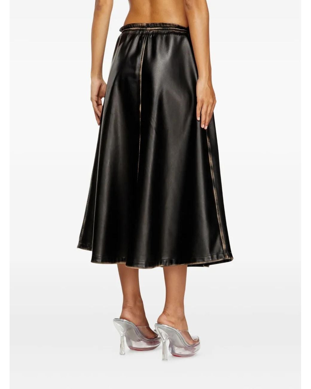 DIESEL Black 'O-Blivion' Midi Skirt