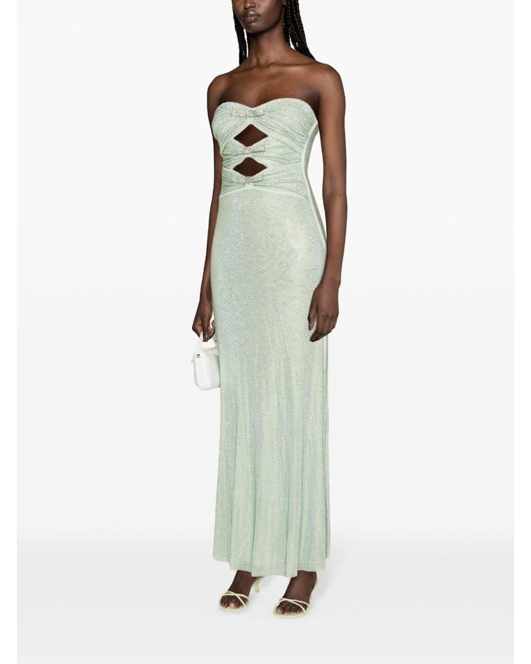 green emerald velvet dress Floral Printed Strapless Formal Evening Dress with Empire Waist main image 1
