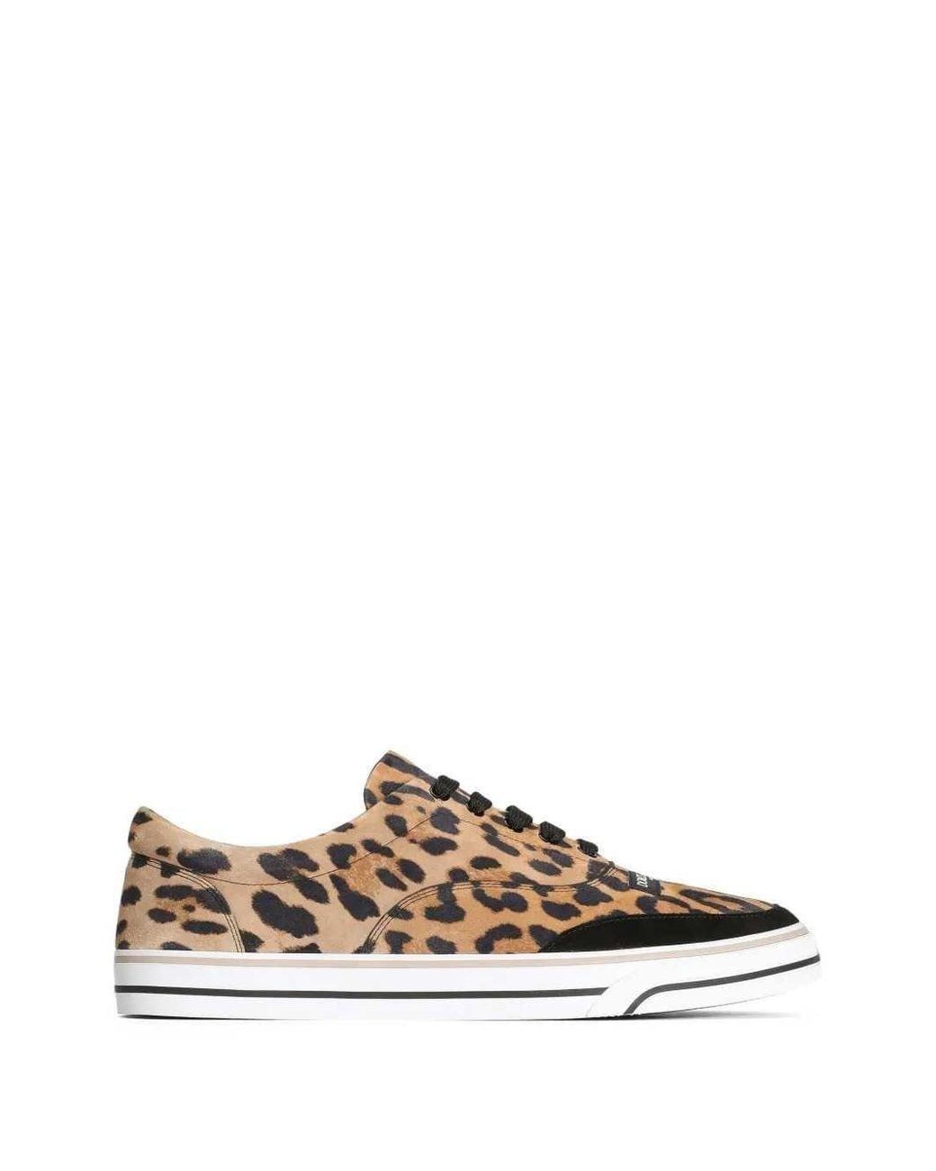 Dolce & Gabbana White Leopard-Print Sneakers for men