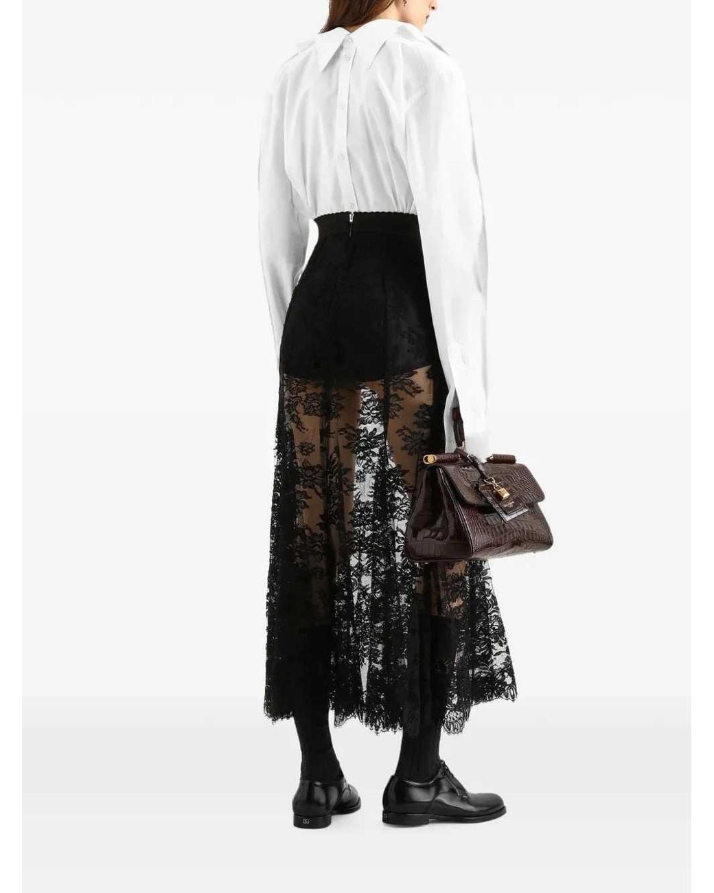 Dolce & Gabbana Black Dolce & Gabbana Chantilly Lace Skirt