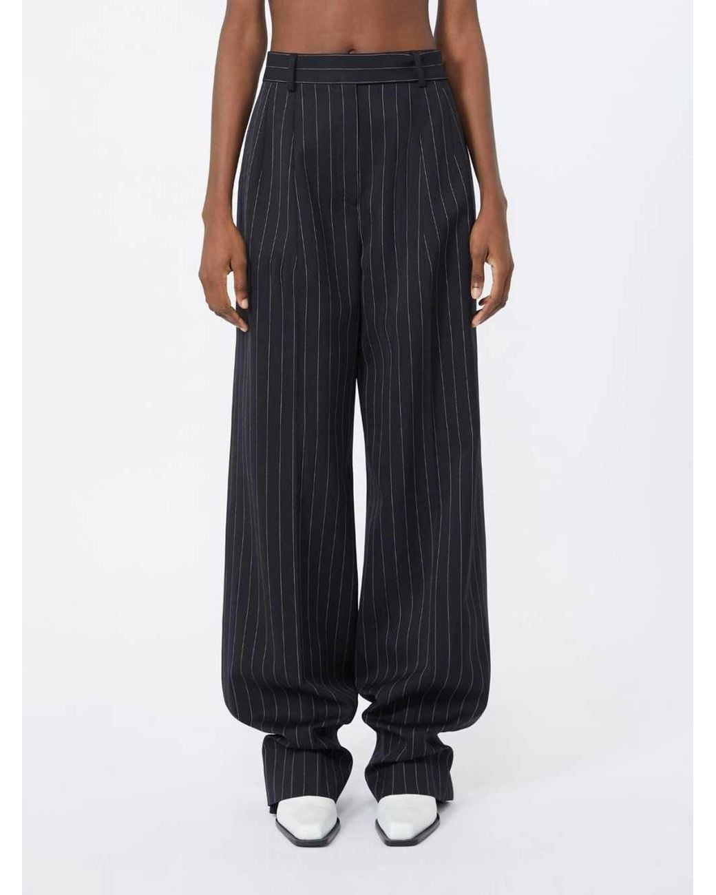 Sportmax Blue Stretch Wool Trousers With Pleats
