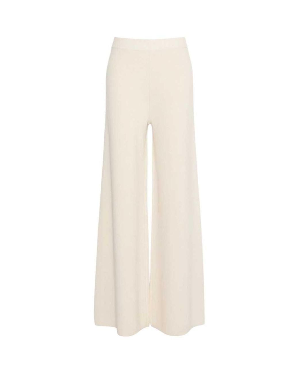 Max Mara White Wide-Leg Wool And Cashmere Blend Trousers
