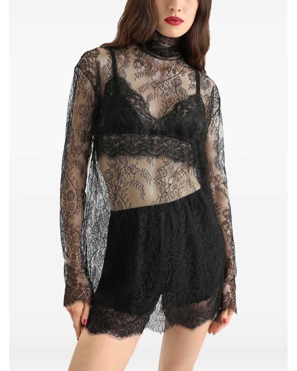 Dolce & Gabbana Gray Chantilly Top